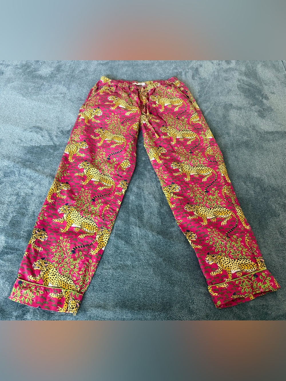 Print Fresh Bagheera Pajama Pants Women XS Pink Leopard Print Lounge Sleepwear